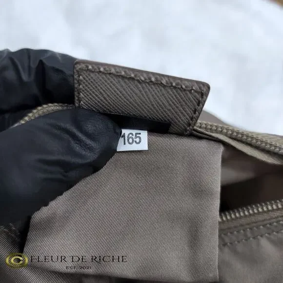 Prada Necessaire Tessuto Nylon Small Toiletry Clutch Case Gray Argilla 1NA011 - Picture 11 of 13